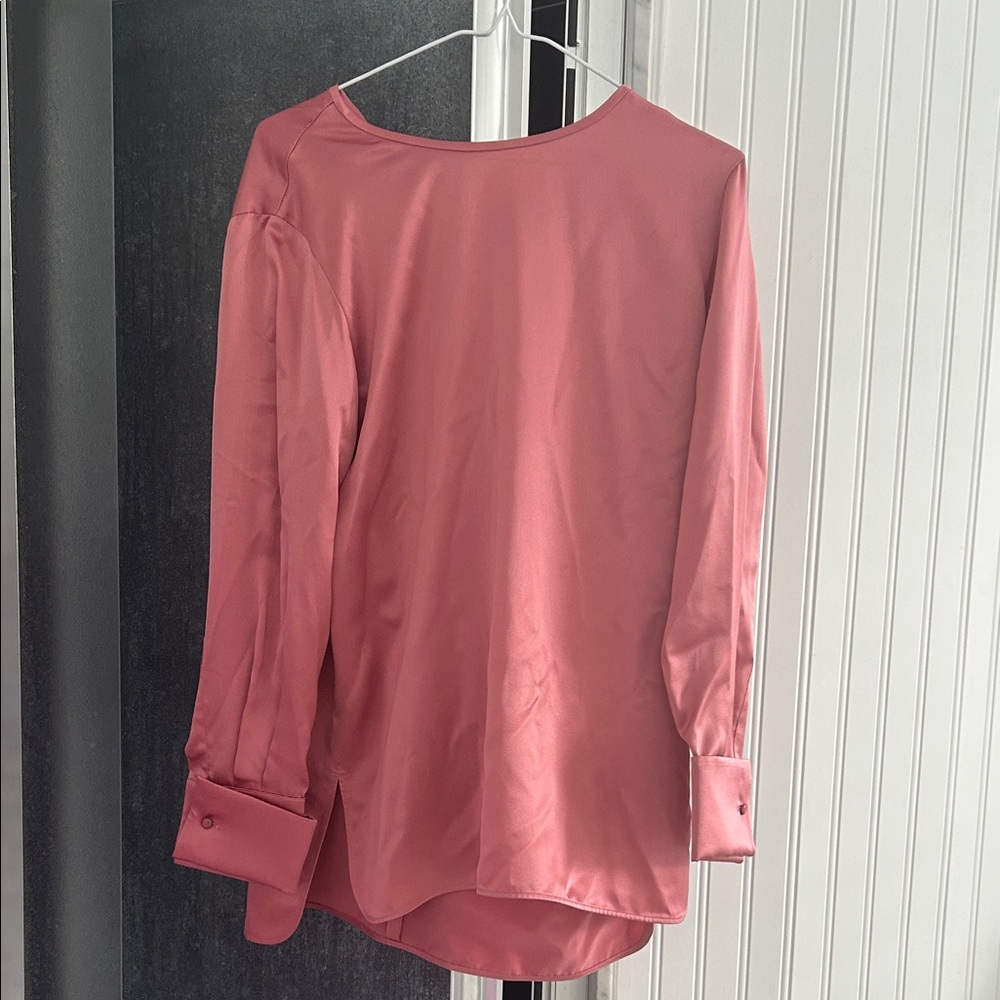 NWT MaxMara Classic Pink Silk Blouse - Picture 7 of 9